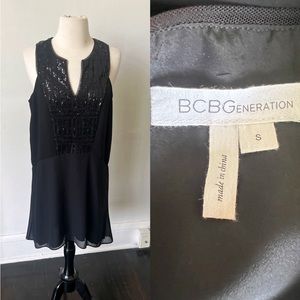 NWOT BCBG Black Sequin Mini Dress